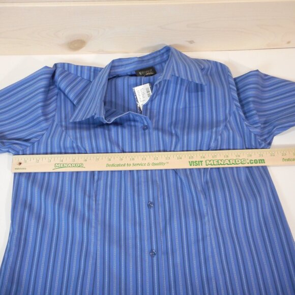 NWT Lane Bryant Size 14/16 Blue Button Up Shirt Long Sleeve Striped Office - Picture 4 of 10